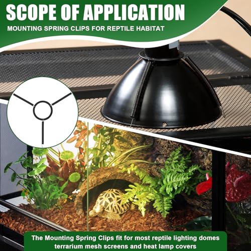 Mounting Spring Clips for Reptile Habitat Lighting Domes, Fits most reptile lighting domes,terrarium mesh screens, and heat lamp covers.Most Standard Domes and Screen Covers (1 pack) - size: 1 pack