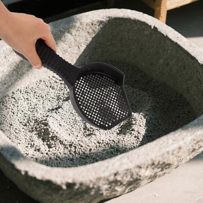 SHOWERORO 2pcs Cat Litter Scoop Set with Fine Sand Sifter, Sturdy Plastic Material, Small and Large Sizes for Reptile and Cat Litter Box Cleaning, Ergonomic Design for Convenient Waste