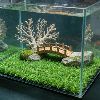 Aquarium Grass Decor 2PCS 9 inches Crab Hermit Climbing Wall Artificial Grass for TurtleTank Fish Tank Plants Landscape Ornament, Reptile Terrarium with 8 Suction Cups - size: 2pcs10"*10"