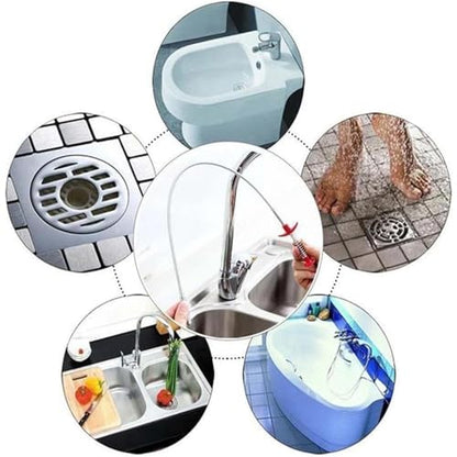 Sewer Cleaning Hook & No Need for Chemicals,Portrayi Sewer Cleaning Hook,Sewer Cleaning Hook Drain Clog Remover,Toilet Snake Clog Remover,Flexible Grabber Claw Long Drain Snake (35.4in) - color: 35.4in