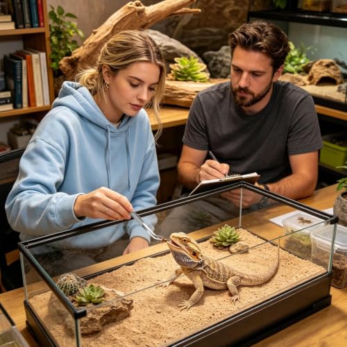 Genérico Reptile Tank Cleaning Kit - with Dustpan, Brush and Feeding Tweezers | Terrarium Cleaner for Reptiles, for Gecko, Snake, Turtle, Frog, Habitat
