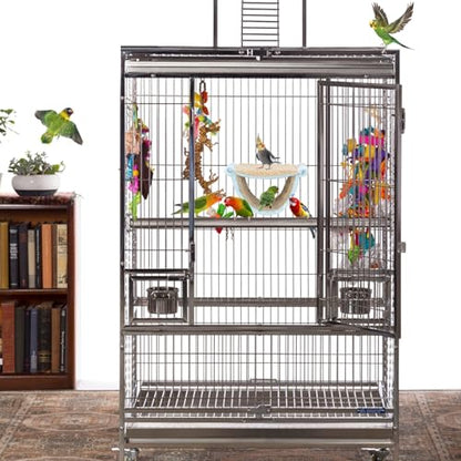 BWOGUE Winter Warm Bird Nest Bed Hanging Hammock Snuggle Hut Parrot House Tent Toy Bird Cage Perch for Parakeet Budgies Cockatiels Lovebird Cockatoo Finch Hamster Chinchilla Guinea Pig - color: Sky Blue, size: Medium (9"x7.2")