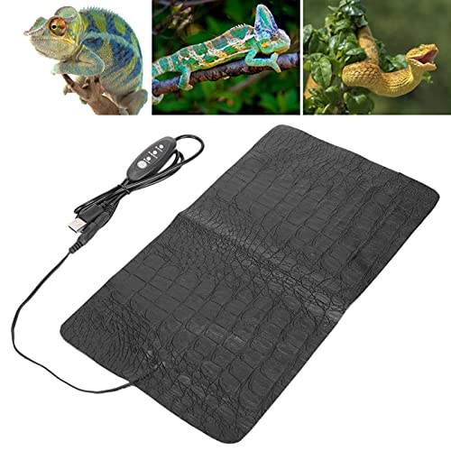 GLOGLOW Crawler Temperature Control Equipment and Crawler Lighting Proof Pet Heating Mat with 3 Level Temperature Adjustment for Lizards Snakes Turtles Amphibians Reptile Heat Pad, Water (L) - size: L