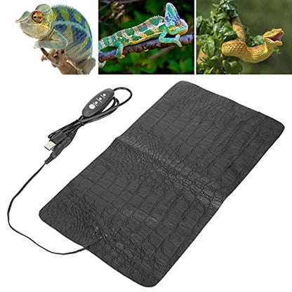 GLOGLOW Crawler Temperature Control Equipment and Crawler Lighting Proof Pet Heating Mat with 3 Level Temperature Adjustment for Lizards Snakes Turtles Amphibians Reptile Heat Pad, Water (L) - size: L
