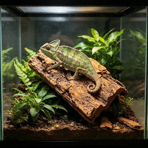 10pcs Reptiles Terrarium Background, 4x2 Natural Bark Sheets for Shelter & Train, Climbing Wall Mat Tank Accessory for Frog, Lizard, Snake, Bearded Dragon
