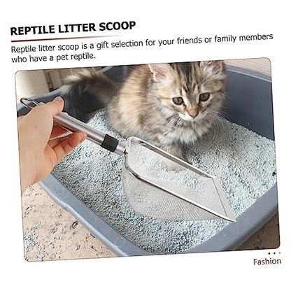 BESPORTBLE Metal Cat Litter Scoop Reptile Litter Shovel Comfortable Handle Deep Sifting Design for Easy Waste Cleanup Terrariums