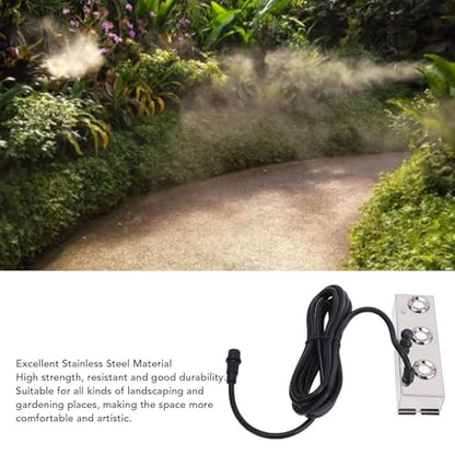 ciciglow Ultrasonic Fogger 3 Heads, IP67 Water Proof Ultrasonic Mist Maker 4.5L Per Hour, Ultrasonic Mister Humidifier with 3 Meters Cable, for Pond, Greenhouse, Rockery, Lawn Decoration
