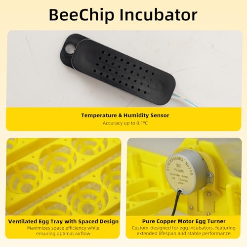 Egg Incubator for Hatching Eggs, 56 Egg Capacity with Automatic Egg Turner | Digital Humidity Control, Clear Temperature Display, Externa, 360° Clear Viewing for Poultry, Ducks, Quail