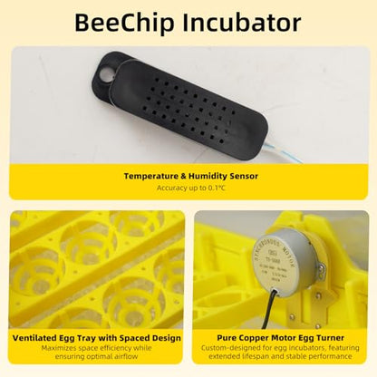 Egg Incubator for Hatching Eggs, 56 Egg Capacity with Automatic Egg Turner | Digital Humidity Control, Clear Temperature Display, Externa, 360° Clear Viewing for Poultry, Ducks, Quail