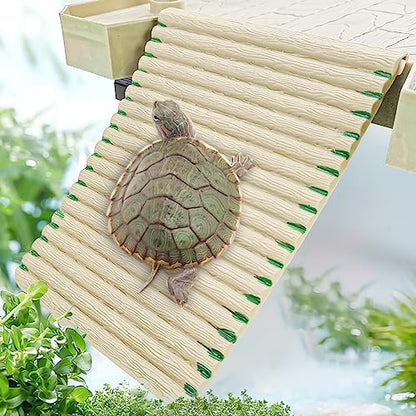 Large Turtle Floating Basking Platform with Feeding Area, Turtle Floating Docks Reptile Climbing Pier and Basking Platform for Tortoise, Frogs, Crabs and Salamanders - size: Large - 30 gallon or larger fish tank