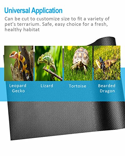 Bearded Dragon Tank Accessories, 120 Gallon Reptile Terrarium Mat Liner, Bearded Dragon Substrate for 4x2x2 Reptile Enclosure - color: Black