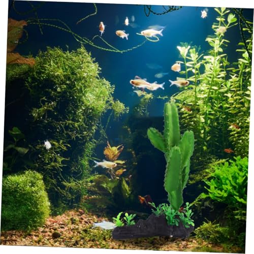 IMIKEYA Artificial Cactus Aquarium Plant Decoration Simulation Underwater Plastic Plant for Fish Tank for Aquarium Décor and Reptile Terrarium