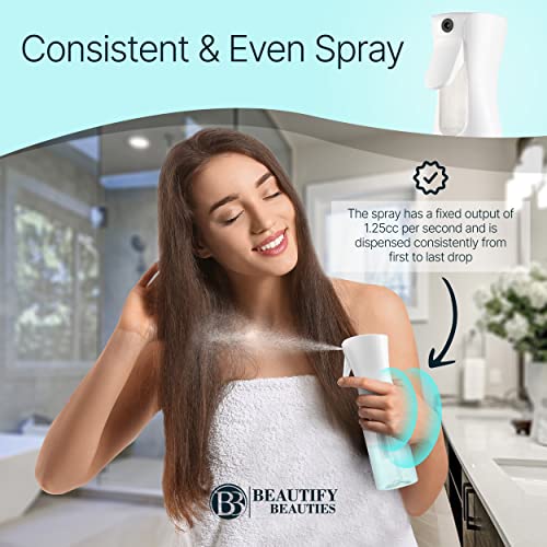 BeautifyBeauties Hair Spray Bottle – Ultra Fine Continuous Water Mister for Hairstyling, Cleaning, Plants, Misting & Skin Care (Clear, 6.8 Ounces) - color: Clear, size: 6.8 Ounces