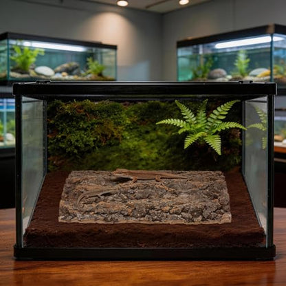 VANZACK Reptile Cork Bark for Reptiles Terrarium Decor Climbing Platform Reptile Tank Accessories Natural Bark Background for Lizards 15.74 X 11.81 X 0.78 in