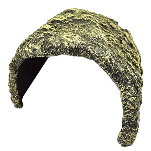 OMEM Resin Reptile Hideout: Extra Large Simulation Rock Cave for Ball Pythons, Lizards, Large Reptile Evasion -Aquarium Turtle Fish Tank Landscaping