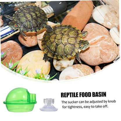 FOMIYES 4pcs Magnetic Reptile Food Feeder Hanging Gecko Feeder Suction Cup Easy Clean Turtle Feeding Tray