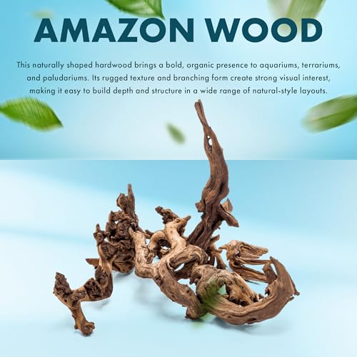 SubstrateSource Natural Aquarium Driftwood for Fish Tanks, Terrarium, Reptile Habitats, Freshwater Aquatic Decor - Small to Large Pieces (Amazon Wood (Small) 4-8", 3 Pieces)
