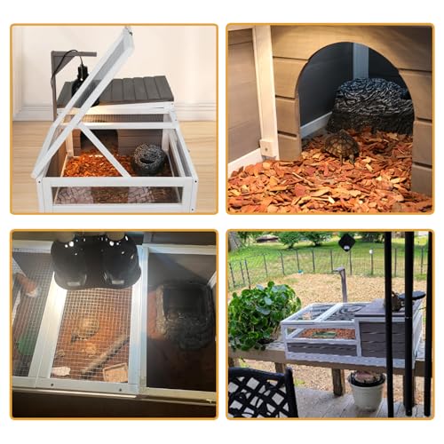 Ketive Tortoise Habitat Large Wooden Tortoise House Indoor & Outdoor, Reptile Cage for Small Animals-Leakproof Tray (Grey, 77" L x 23" W x 14.5" H) - size: 77"L x 23"W x 14.5"H