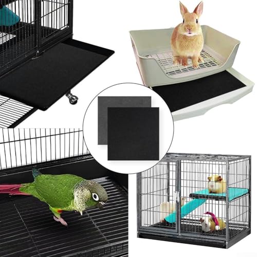 FABULETTA 30 Pack Disposable Bird Cage Liners 20x18 Inch Precut Felt Pads Odour Absorbing Dust Mats for Parrot Conure Small Animals(gray) - color: gray