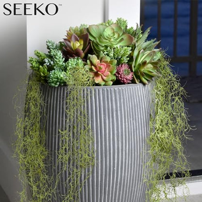 SEEKO Succulents Fake Spanish Moss 6 Pack, 33" – Premium Artificial & Faux Moss Decor