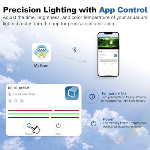 FZONE Aquarium Light for Plants, 72W LED Fish Tank Light for 47–55 ", Full Spectrum with APP Control, Timer & Sunrise/Sunset (Light 120) - size: Light120 | For 47.2-55.1 inch tank