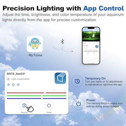 FZONE Aquarium Light for Plants, 72W LED Fish Tank Light for 47–55 ", Full Spectrum with APP Control, Timer & Sunrise/Sunset (Light 120) - size: Light120 | For 47.2-55.1 inch tank