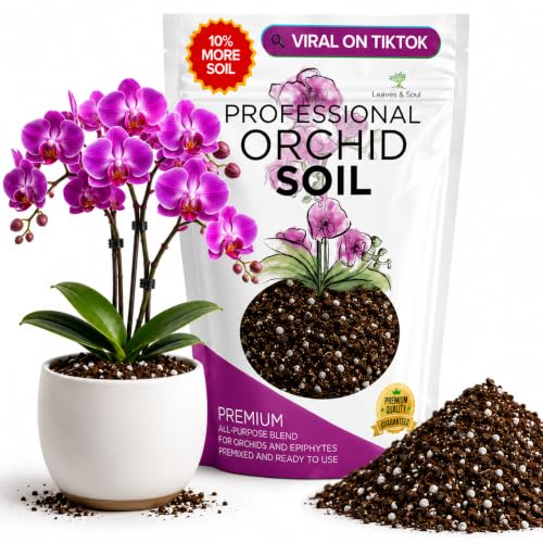 Professional Orchid Soil Mix Ready to Use Extra Large 8.2 Quarts, Premium Potting Soil for Orchids Bromeliads Epiphytic Plants, Fast Draining Blend Lava Calcined Clay Pinebark Made in USA - color: Orchid Soil Blend, size: 8.2 Quarts