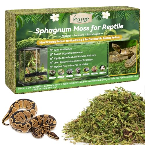 Legigo 14 OZ Sphagnum Moss for Reptile- 16 QT Natural Reptile Moss Terrarium Moss Substrate, Snake Tank Moss Peat Moss Reptile Bedding for Snake, Gecko, Ball Python, Frog and Orchids Plants - size: 14 OZ