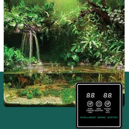 Sorandy Reptile Fogger Smart Spray System Automatic Timing Reptile Humidifier with 2 Adjustable Nozzles 5m Hose USB Pump for Terrarium Amphibians Frogs Snakes Plants