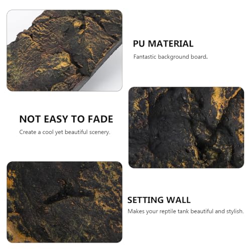 UKCOCO 3D Reptile Tank Background 17.51"x11.81"x1.77" PU Rock Panel, Cut-to-Fit for Terrarium, Aquarium & Turtle Snake Bearded Dragon Habitat