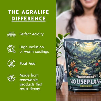 Premium Houseplant Soil Mix for Indoor & Outdoor Plants - Potting Soil for Monstera, Pothos, Snake Plants - Organic Blend for Growth -Potting Soil Indoor Plants Indoor Plant Soil - 4 Quarts - style: House Plant Soil Mix
