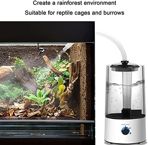 Reptile Humidifiers, Mute Reptile Fogger Terrariums Humidifier 4L Large Size Ideal for Reptile Terrariums, Reptile Fog Machine with Extension Tube for Reptiles Amphibians (4L)
