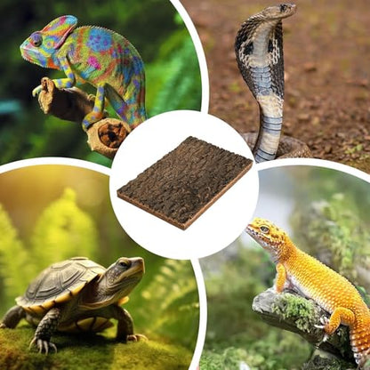 Cork Bark for Reptiles - Natural Terrarium Climber | Water-Resistant Cork Bark for Climbing, Exercise, and Hiding, Perfect Snakes, Lizards, Tortoises, Geckos, Turtles, Chameleons, Pet Terrariums