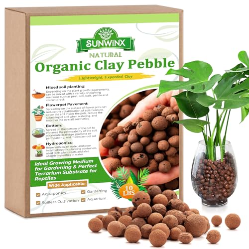 10 LBS Natural Leca Clay Pebbles for Plants- 4-16mm Expanded Clay Leca Balls for Indoor Plants, Hydroton Clay Pebbles for Plants Hydroponic & Aquaponics Growing, Orchids, Drainage, Terrarium - color: 10LB