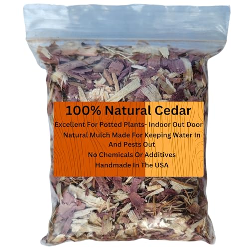 100% Natural Cedar Shavings | Mulch | Great for Outdoors or Indoor Potted Plants | Dog Bedding (Small) - size: Small
