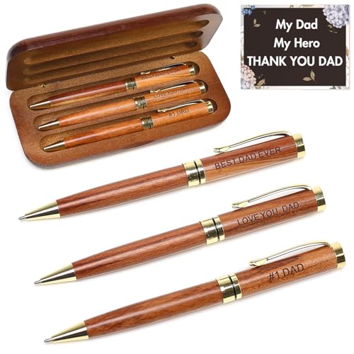 Cool Gifts for Dad from Daughter, Son, Wife Mens Pen Set with Box for Father Daddy Papa Christmas Gifts Best Dad Ever Engraved Dad‘s Pens Sentimental Fathers Day Birthday Gift Ideas Luxury Pens - color: Dad Gift