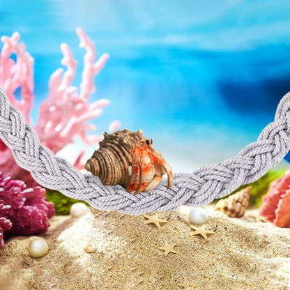 Hermit Crab Climbing Rope, 23.6 Inches, Cotton, Reptile Climbing Accessory, Gray - color: Gray