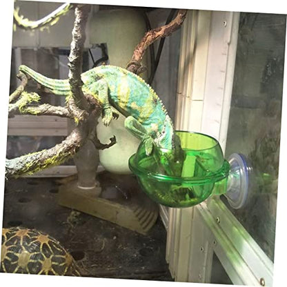TOYANDONA 2pcs Reptile Feeding Bowl Set Plastic Water Dish for Lizard Gecko Chameleon Escape Crawling PET Food Container Suitable for Terrarium