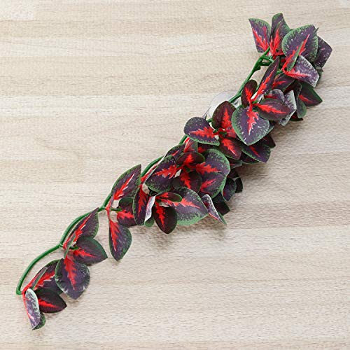 POPETPOP Aquarium Ornament - Reptile Hanging Silk Terrarium Decorations with Suction Cup for Lizards,Geckos,Snake Pets - 12 Inches