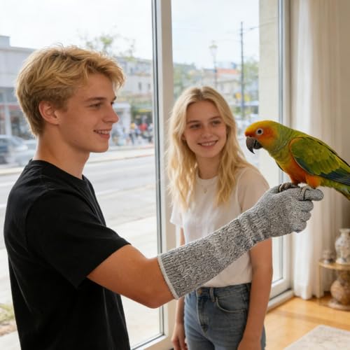 Ultra Flexible Scratch Resistant Arm Protection Sleeve | Parrot Bite Proof Gloves, Flexible Multipurpose Guard For Grooming & - color: 45cm