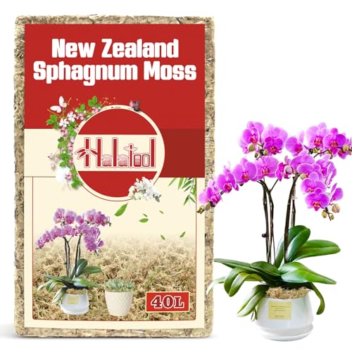 Halatool Premium New Zealand Sphagnum Moss, 500g(40L When Hydrated), for Orchid Repotting Succulent Sarracenia Potted Plants Gardening & Reptiles - size: 40L