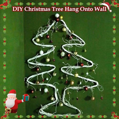 118inch Long Bendable White Grapevine Garland Artificial Tree Branches Fake Cherry Blossom Twigs Grape Flore Vines Wall Hanging Wreath Reptile Climbing for Door Christmas Swing Arch Decoration(Large) - size: ['Large']