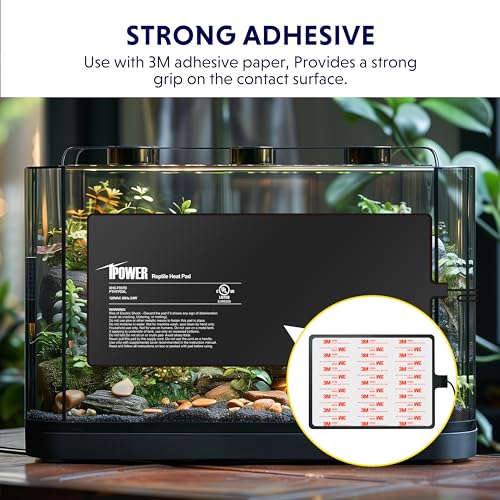 iPower Reptile Heating Pad, Under Tank Heater, Waterproof Terrarium Heat Mat 8X18 Inch, for Turtle, Lizard, Frog, Snake and Other Reptiles - size: 8" X 18", style: Heat Pad