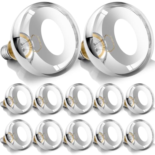 250W Clear Heat Lamp Bulbs, 8000 Hours Rated, R40 Bathroom Shower Incandescent Light Bulb, Infrared Heating for Chickens, Reptiles, Pets, Food, E26 Base, 12 Pack - color: White, size: 12 Pack