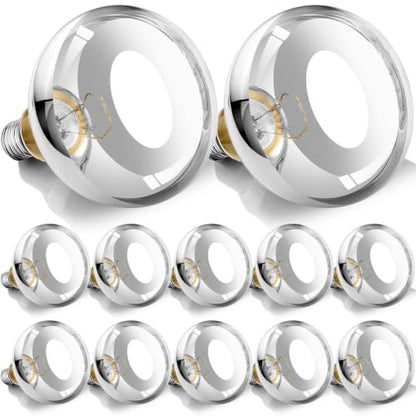 250W Clear Heat Lamp Bulbs, 8000 Hours Rated, R40 Bathroom Shower Incandescent Light Bulb, Infrared Heating for Chickens, Reptiles, Pets, Food, E26 Base, 12 Pack - color: White, size: 12 Pack