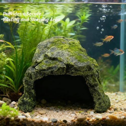 Reptile Hides and Caves, Reptile Tank Accessories, Tortoise Habitat, Resin Bearded Dragon Hideout Turtle House for Turtle Bearded Dragon Gecko Snakes Chameleon Frogs Fish
