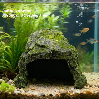 Reptile Hides and Caves, Reptile Tank Accessories, Tortoise Habitat, Resin Bearded Dragon Hideout Turtle House for Turtle Bearded Dragon Gecko Snakes Chameleon Frogs Fish