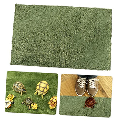 balacoo 2pcs Reptile Terrarium Liner Washable Fake Moss Carpet for Snakes Turtles and Lizards Reusable Household Reptile Mat for Moisture Control and Natural Decor