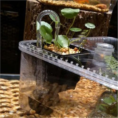 Reptile Tank Turtle breeding Tank Water and Land with Sun Drying Platform Small Desktop Easy Assembly