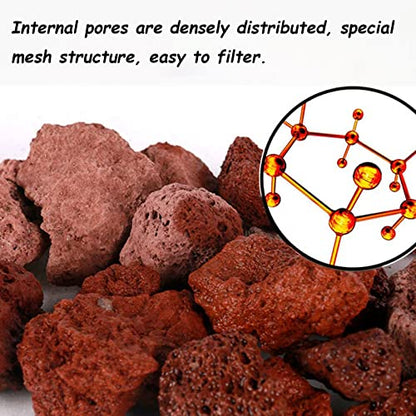 Tfwadmx 10 Pack Aquarium Red Lava Rock Fish Tank Volcanic Pumice Stones for Shrimp Betta(1.18''-1.96'') - color: Red, size: M:1''-2''